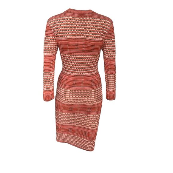 FREE PEOPLE GROOVY SWEATER DRESS Knit Stripe Mockneck 70s Trend Mini Bodycon S - Picture 5 of 9